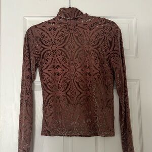 Pink Lily mock neck long sleeve shirt